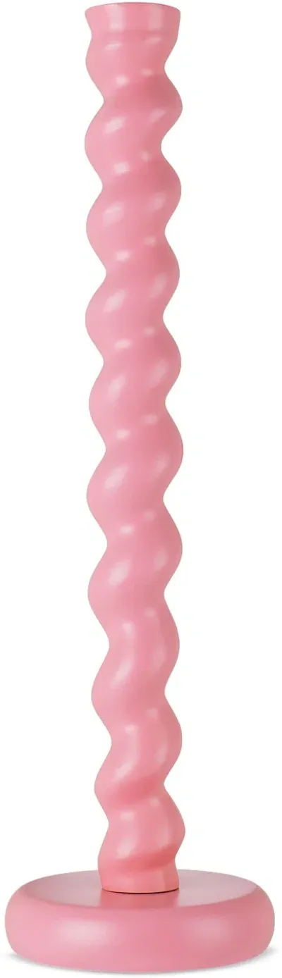 Polspotten Pink Twister Xl Candle Holder In Light Pink