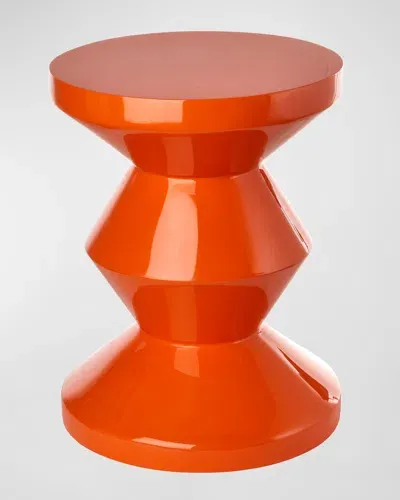 Polspotten Zig Zag Stool In Orange