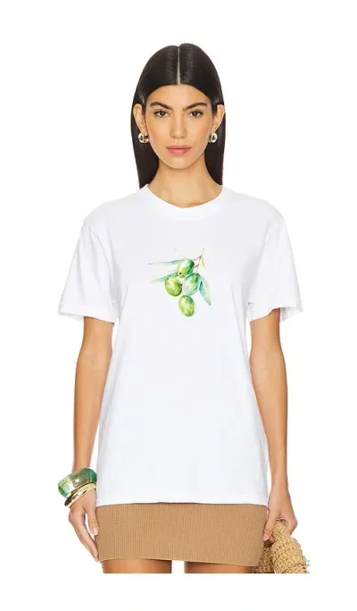 Polychrome Goods Mediterranean Olives T Shirt In White