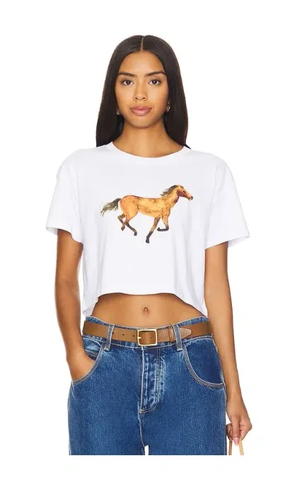 Polychrome Goods Horse Crop Top In 白色