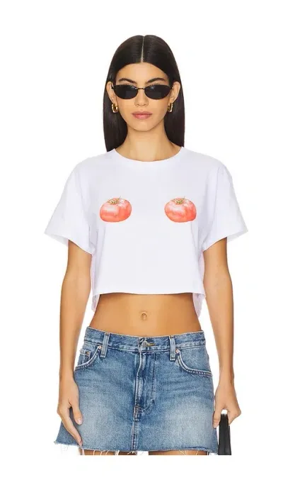 Polychrome Goods Ripened Tomatoes Crop Top In 화이트