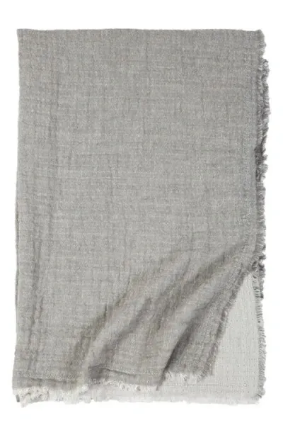 Pom Pom At Home Hermosa Oversized Cotton & Linen Throw Blanket In Gray