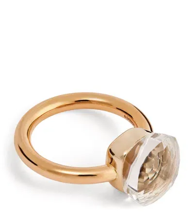 Pomellato Mixed Gold And White Topaz Nudo Classic Ring