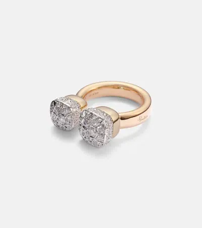 Pomellato Nudo 18kt Rose And White Gold Ring With Diamonds