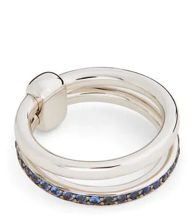 Pomellato White Gold And Sapphire  Together Ring In Blue