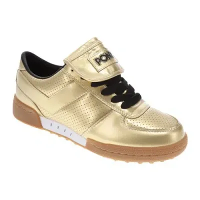 Pony Linebacker Metallic Sneakers In Gold