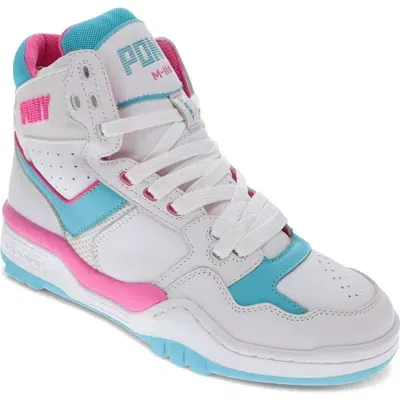 Pony M-110 Archive Sneakers In White/scuba Blue/pink