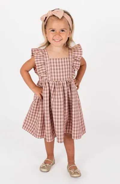 Popatu Babies'  Check Ruffle Dress In Red/white