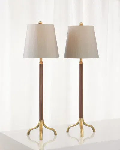 Port 68 Portobello Buffet Lamps, Set Of 2 In Brown/gold