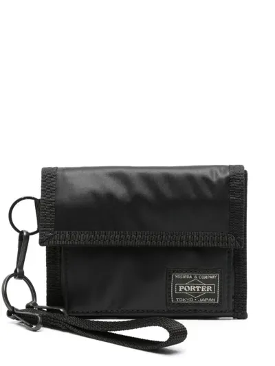 Porter Yoshida Logo Appliqué Tri Fold Wallet