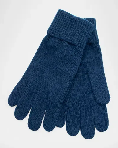 Portolano Men's Cashmere Knit Gloves In Blue