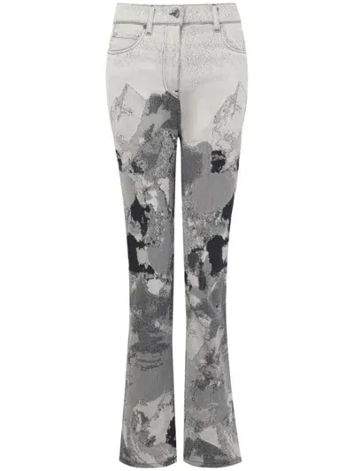 Ports 1961 Abstract-pattern Jeans In Gray