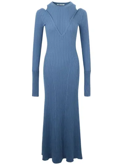 Ports 1961 Cut-out Knitted Dress In Blue