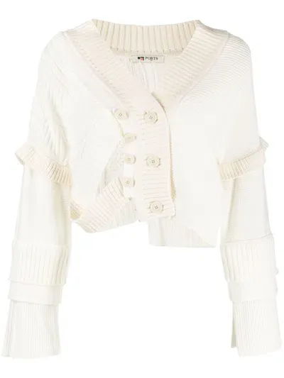 Ports 1961 Layered Double-button Cardigan In White