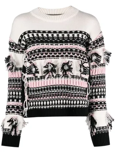 Ports 1961 Patterned-intarsia Virgin-wool Jumper In Black