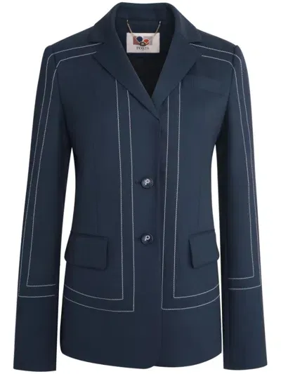 Ports 1961 Single-breasted Blazer In Blue