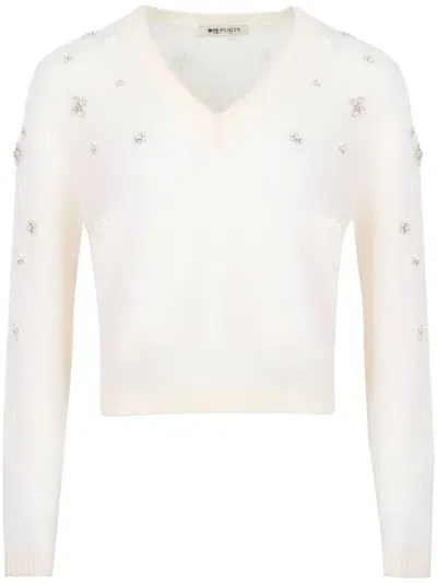 Ports 1961 V-neck Sweater In White