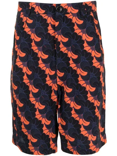 Ports V Floral-print Bermuda Shorts In Blue