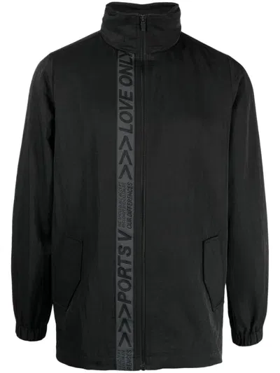 Ports V Stand-up Collar Lightweight Jacket In Black