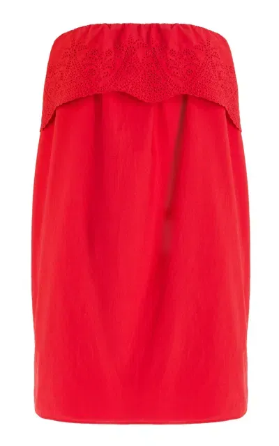 Posse Beryl Strapless Mini Dress In Red