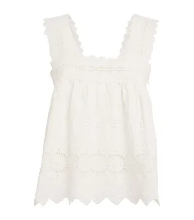 Posse Broderie Anglaise Amelia Top In White