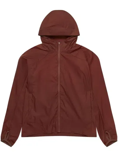 Post Archive Faction Hooded Lightweight Jacket In Brown