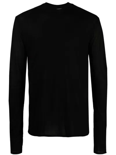 Post Archive Faction Mock-neck Lyocell Top In Schwarz