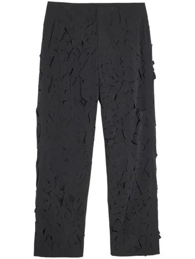 Post Archive Faction Ripped-detailing Straight Trousers In Black