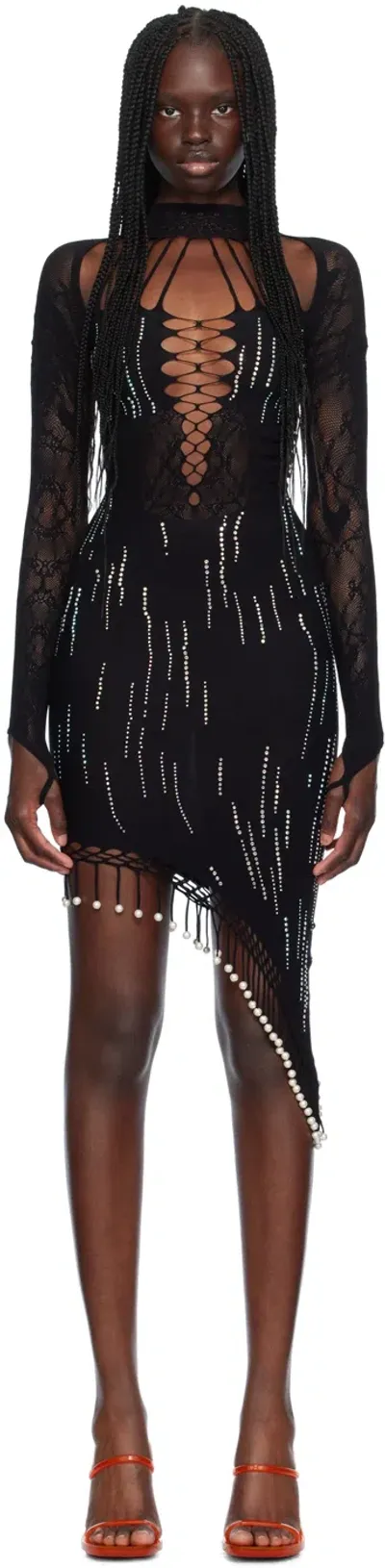 Poster Girl Black Embellished Midi Dress