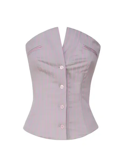 Poster Girl Court Corset Top In Grey