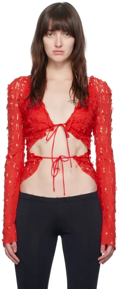 Poster Girl Red Geneva Blouse In Red Card