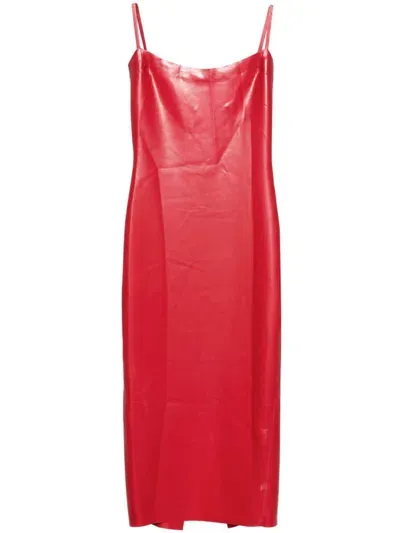 Poster Girl Whistle Midi Dress In Red