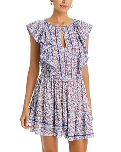 Poupette St Barth Bambi Mini Dress Swim Cover-up In Blue Jardin