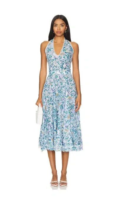 Poupette St Barth Beth Midi Dress In Blue