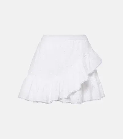 Poupette St Barth Bova Broderie Anglaise Cotton Miniskirt In White