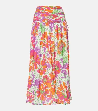 Poupette St Barth Carla Printed Maxi Skirt In Pink