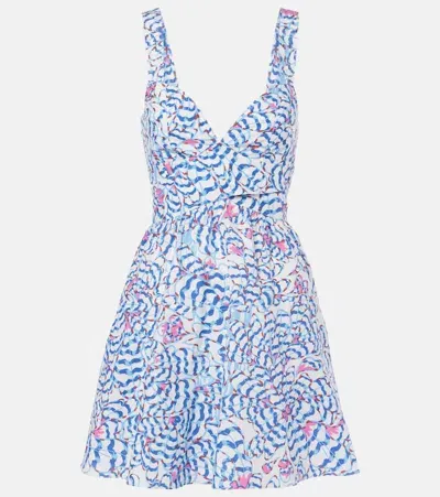 Poupette St Barth Coco Printed Minidress In Blue