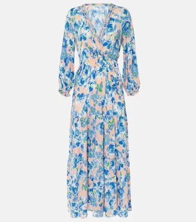 Poupette St Barth Emily Floral Maxi Dress In Blue