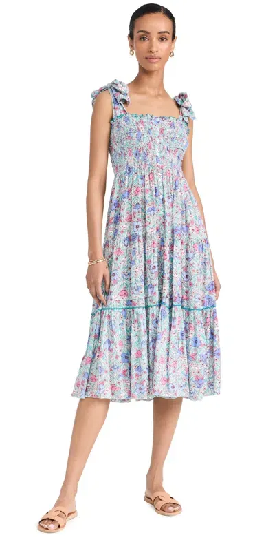 Poupette St Barth Long Dress Triny Aqua Petunia