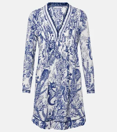 Poupette St Barth Ola Printed Minidress In Blue