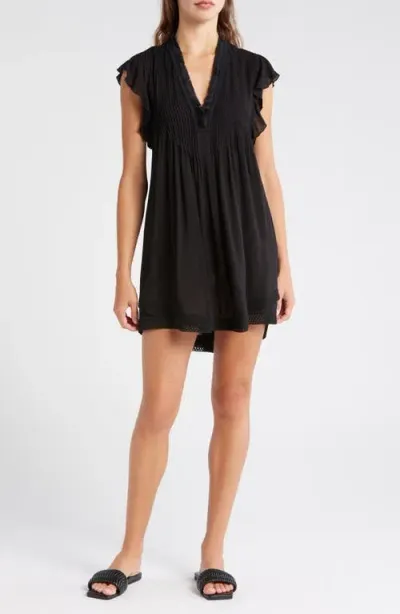 Poupette St Barth Sasha Cover-up Minidress In Black