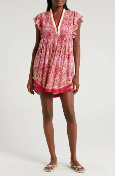 Poupette St Barth Sasha Cover-up Minidress In Pink Corolle