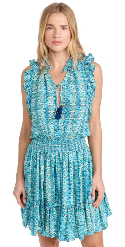 Poupette St Barth Triny Mini Dress Aqua Coleus