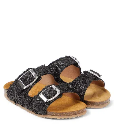 Pèpè Kids' Fuffy Sandals In Black