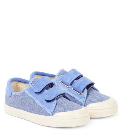 Pèpè Kids' Lino Denim Sneakers In Blue