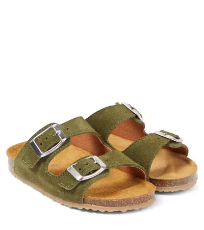 Pèpè Kids' Suede Sandals In Green