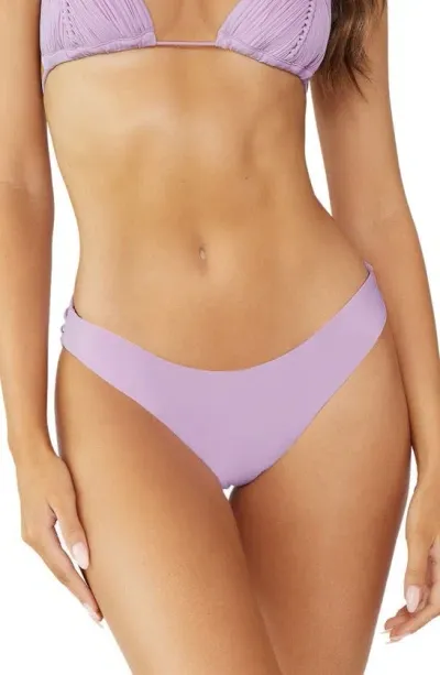 Pq Swim Ruched Bikini Bottoms In Violet