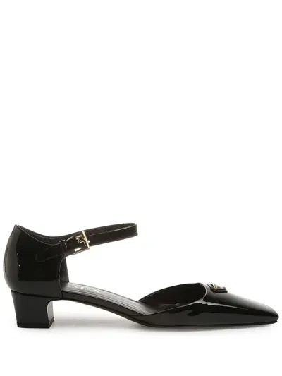 Prada 35mm Patent Leather Pumps In Black