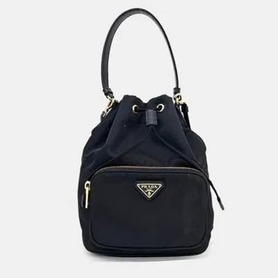 Pre-owned Prada Bucket Tote And Crossbody Bag In Black