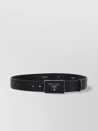 Prada Saffiano Leather Belt In Black